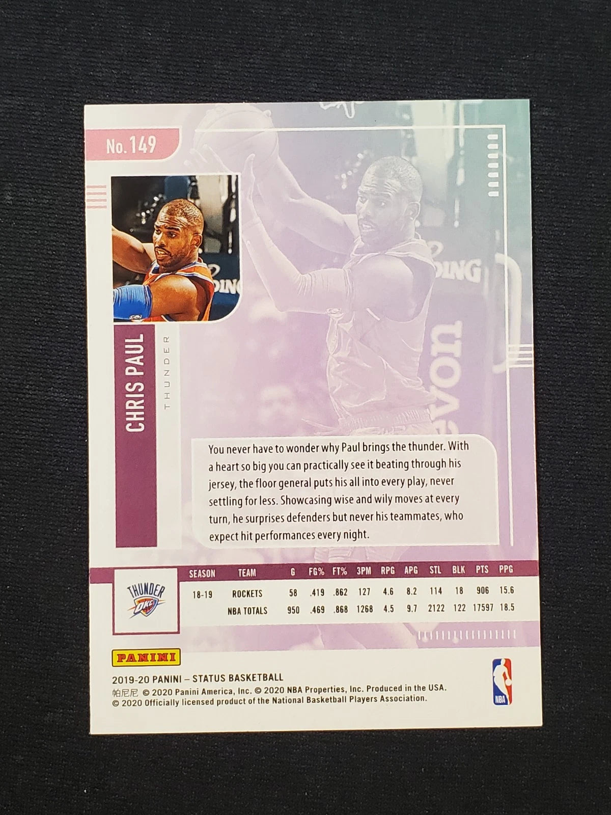 2019-20 Panini Status #149 Chris Paul