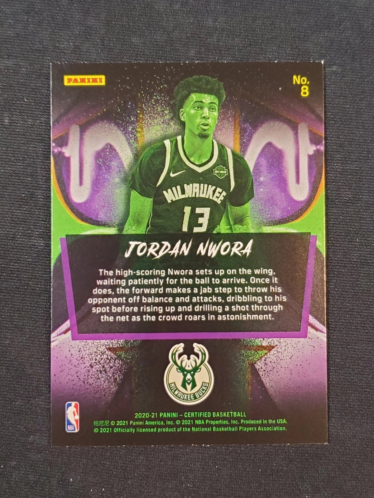 2020-21 Panini Certified - 2020 Jordan Nwora #8 (RC)