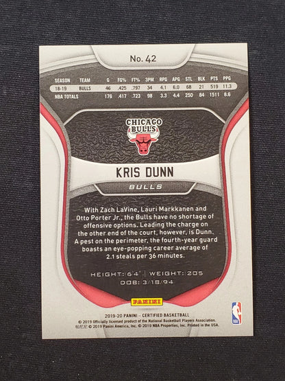 2019-20 Panini Certified - Kris Dunn #42 Mirror Red