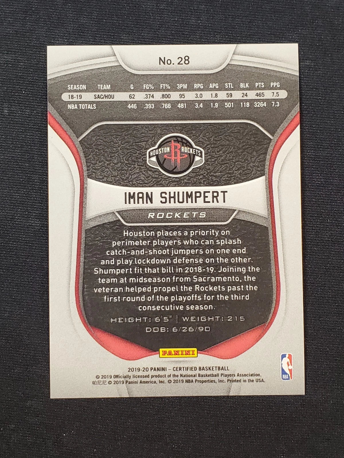 2019-20 Panini Certified - Iman Shumpert #28 Mirror Red