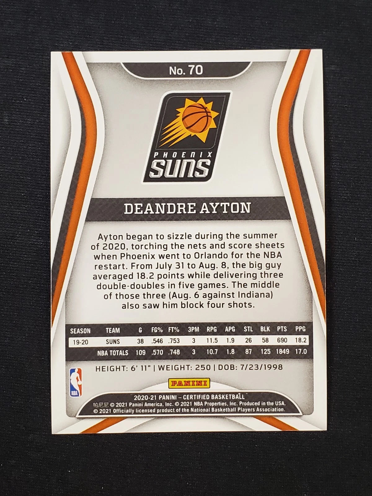 2020-21 Panini Certified - DeAndre Ayton #70 Mirror Red