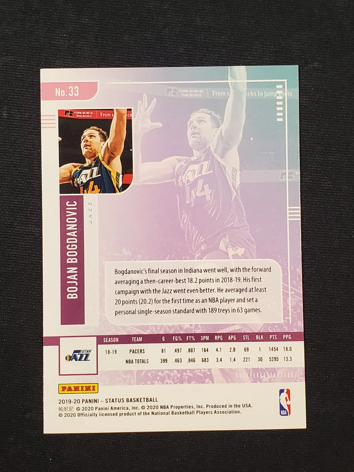 2019-20 Panini Status Red #33 Bojan Bogdanovic