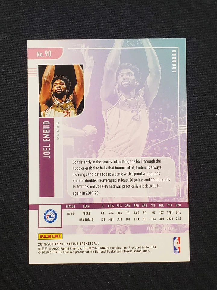 2019-20 Panini Status Red #90 Joel Embiid